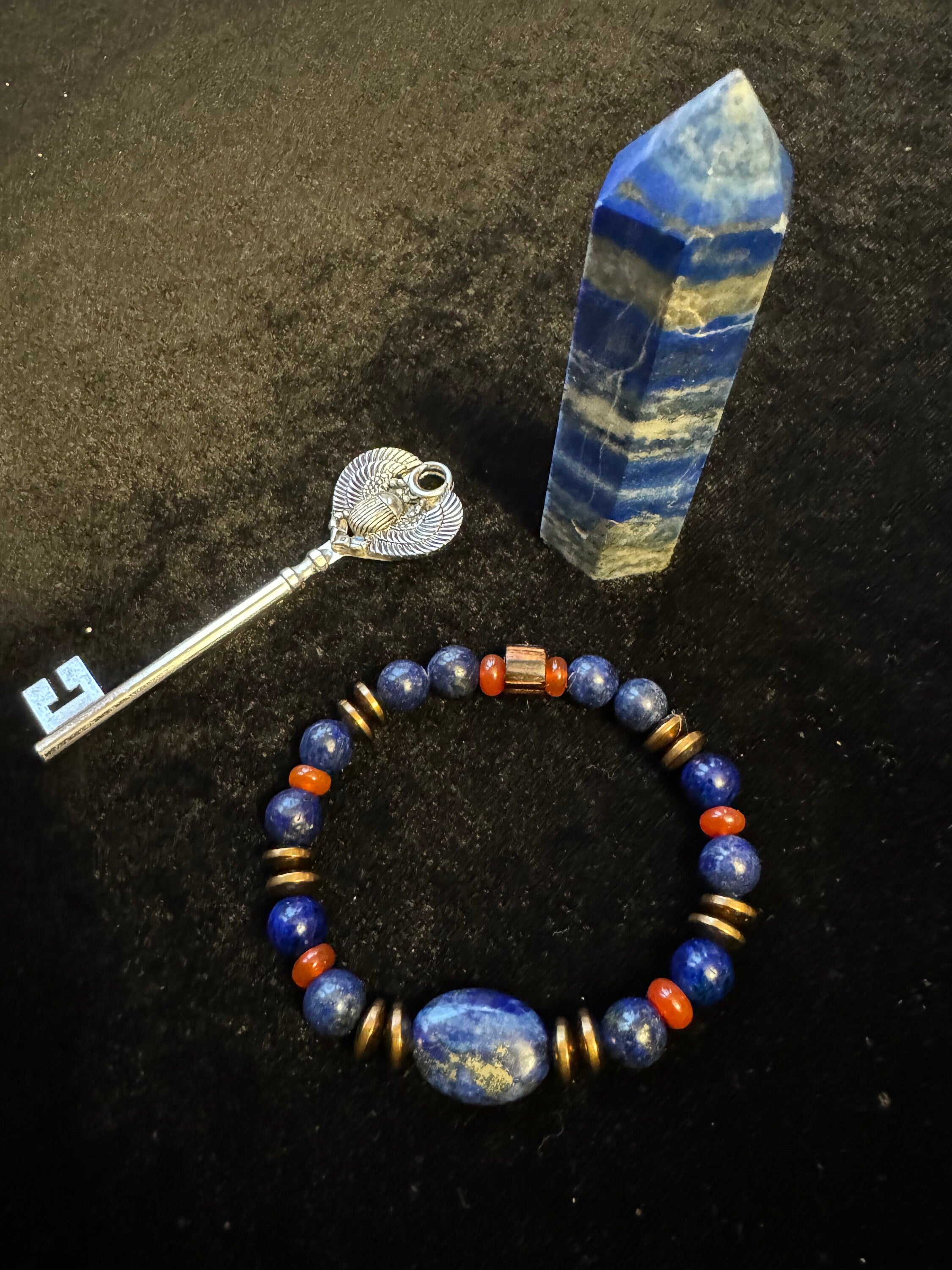 Egyptian Bracelet- Lapis Lazuli Bracelet- Stretchy Bracelet